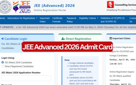 JEE Advanced 2026 admit card releasing tomorrow at jeeadv.nic.in