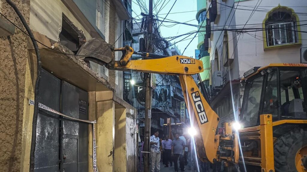 Trinamool party office, clock tower demolished in West Bengal