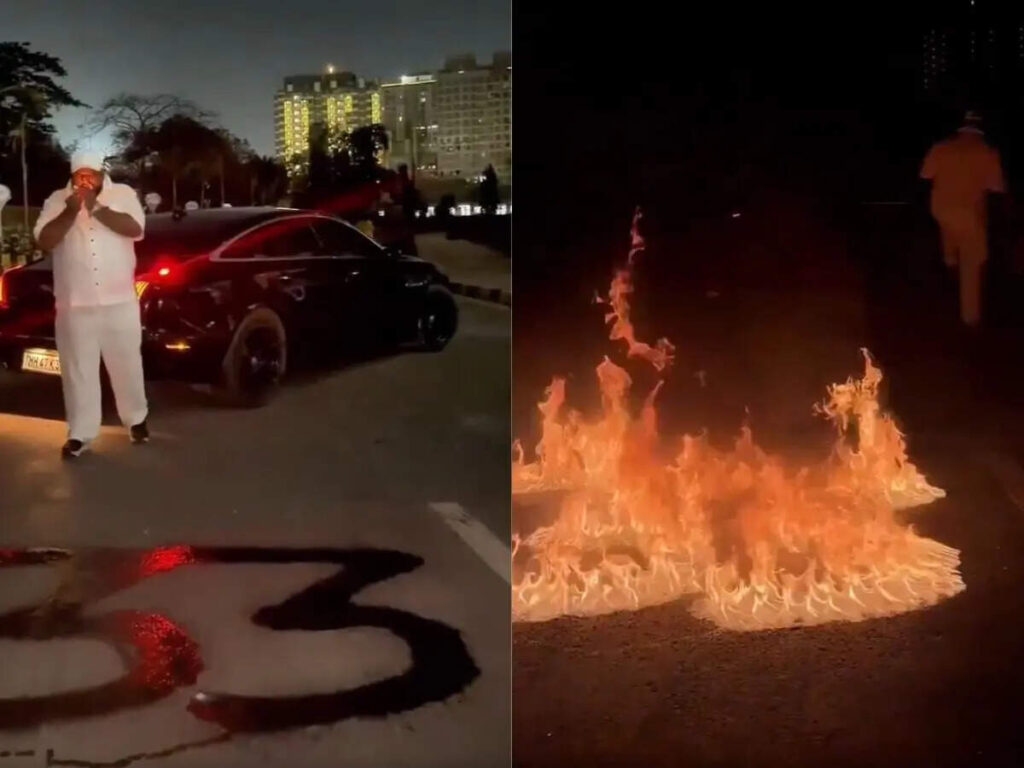 'Reel making virus': Mumbai man sets road on fire in '33' shape for social media fame on his birthday